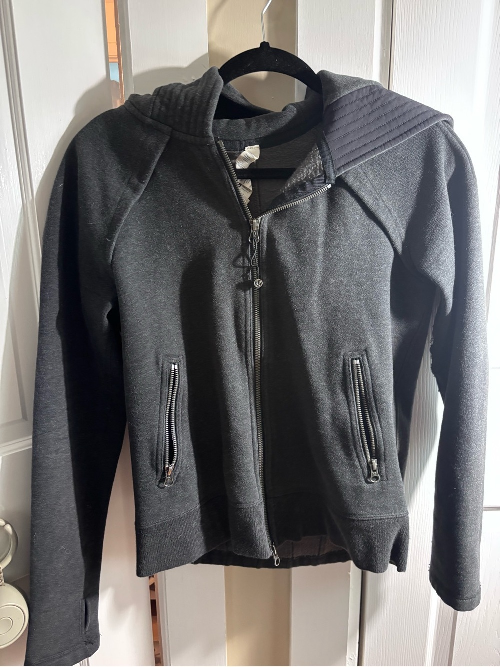 Lululemon Grey Women's Black Zip Hoodie Jacket